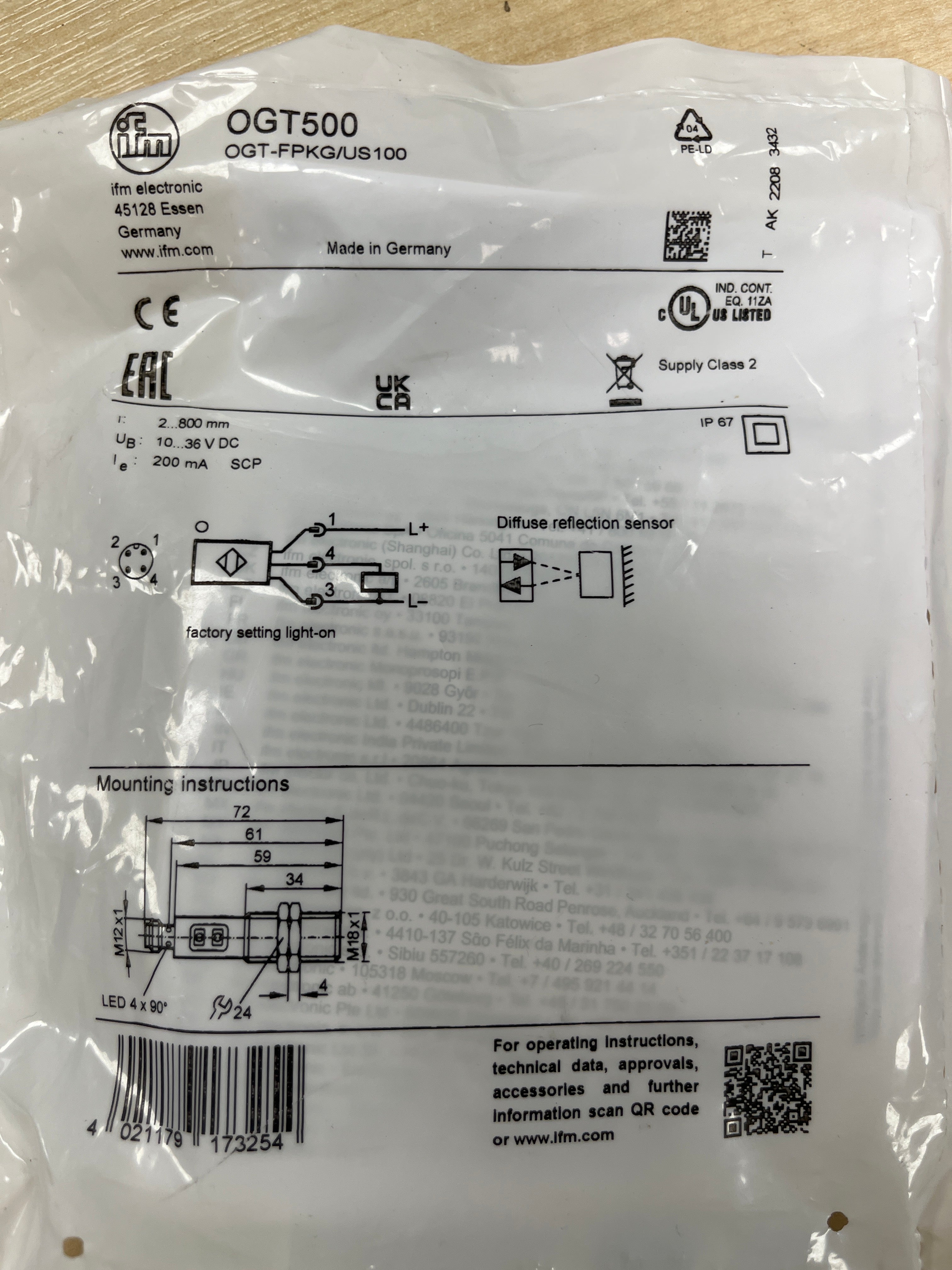 IFM electronic OGT500-FPKG/US100