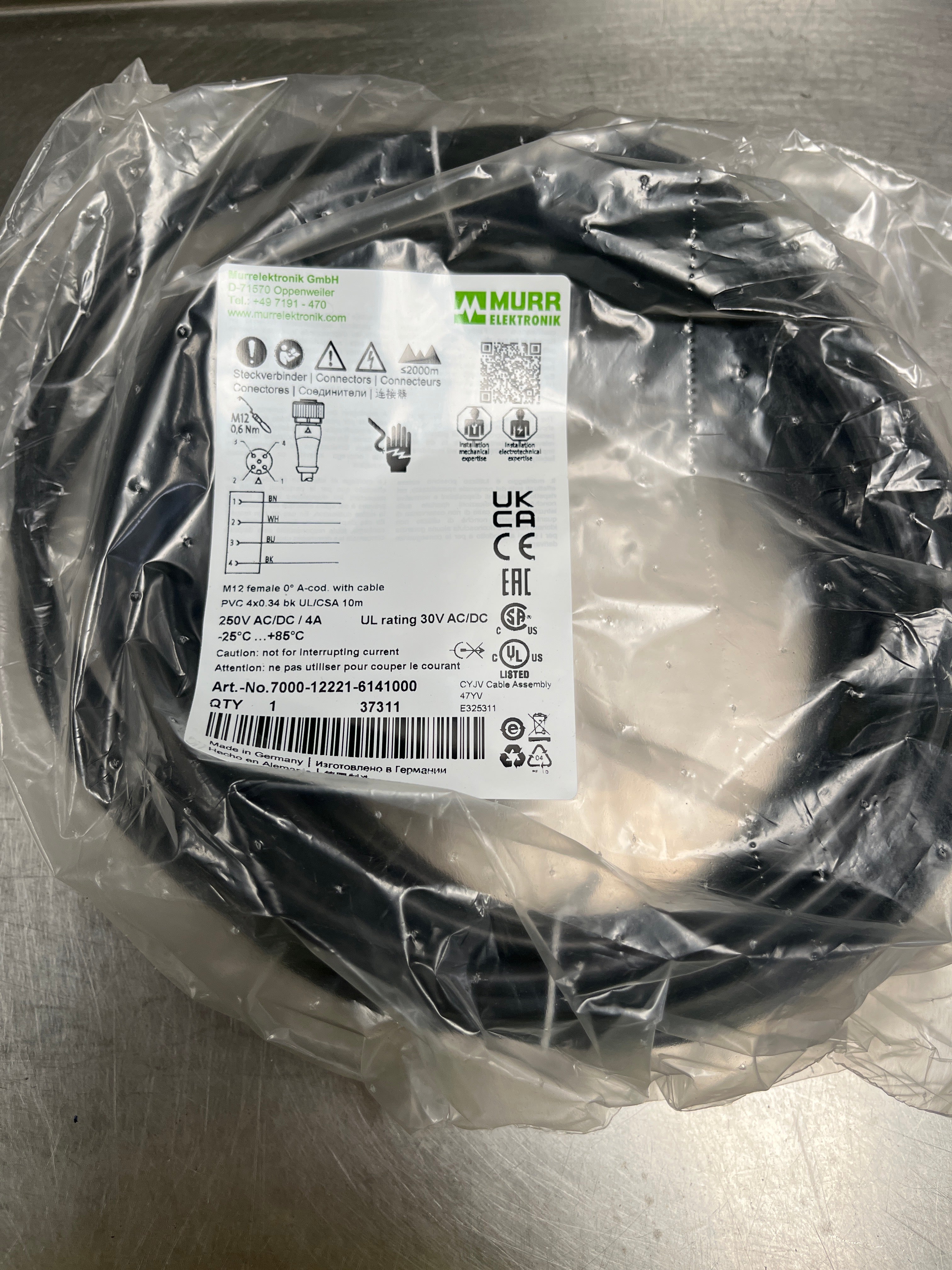 Murr Eletronik connector 7000-12221-614100 new