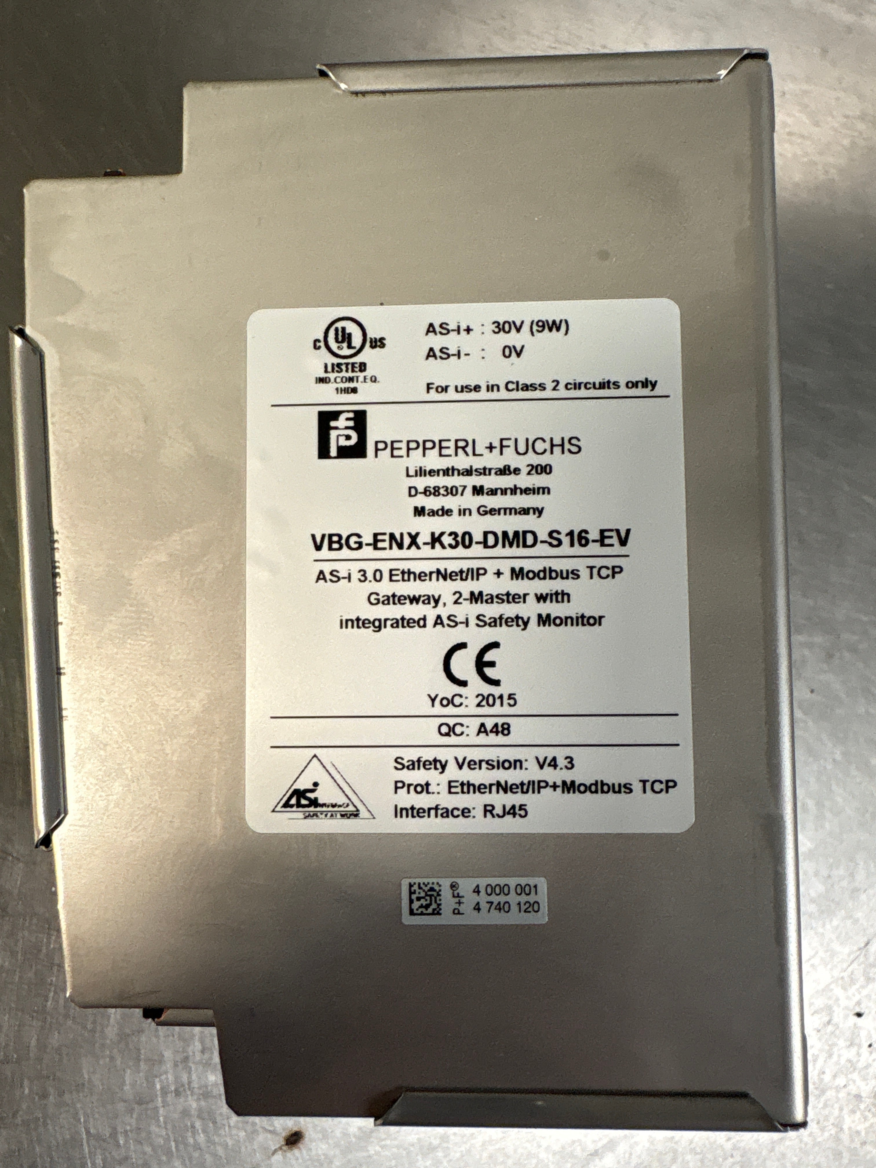 Pepperl +Fuchs VBG-ENX-K30-DMD-S16-EV