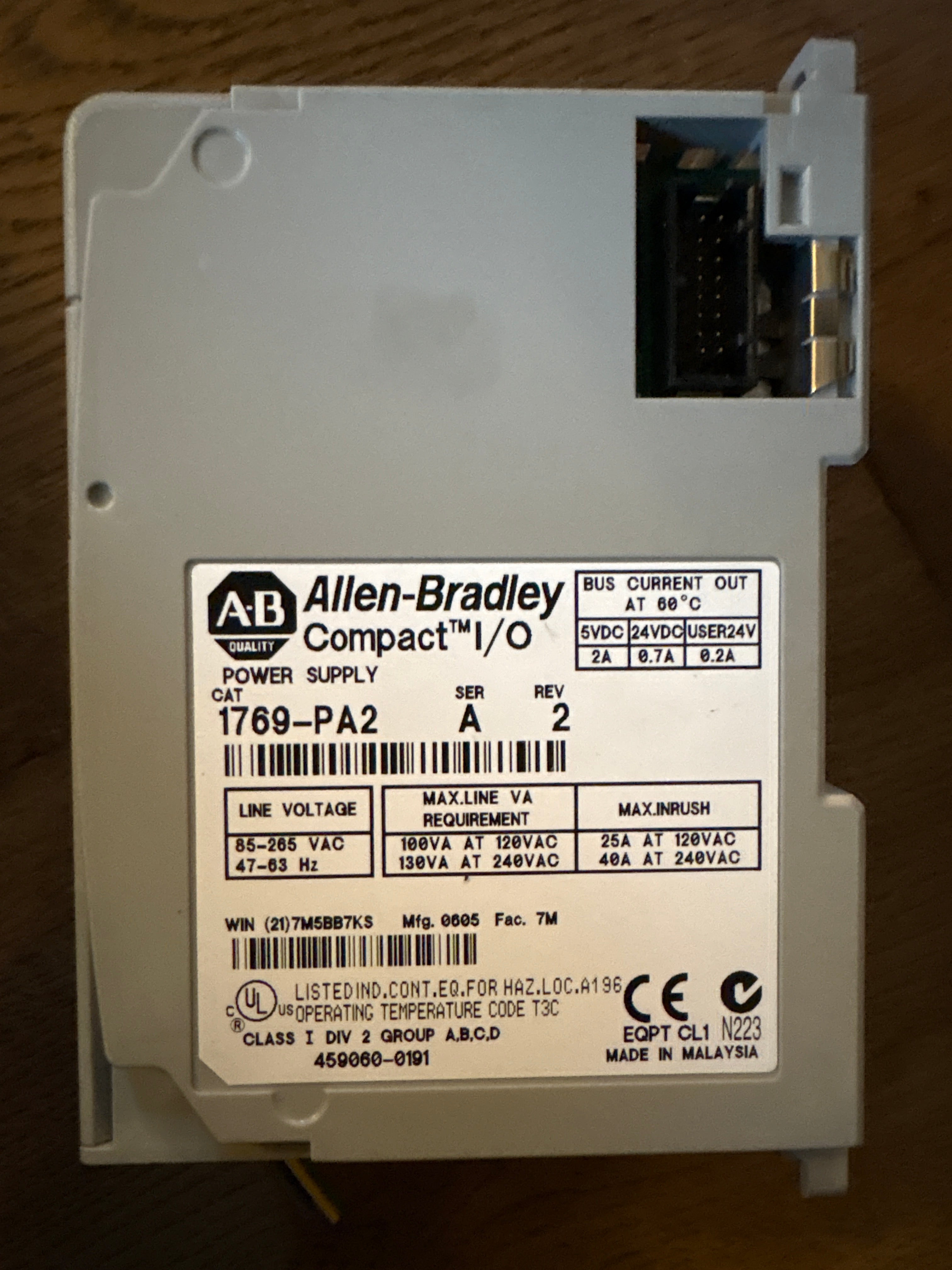 Allen Bradley Power Supply 1769-PA2